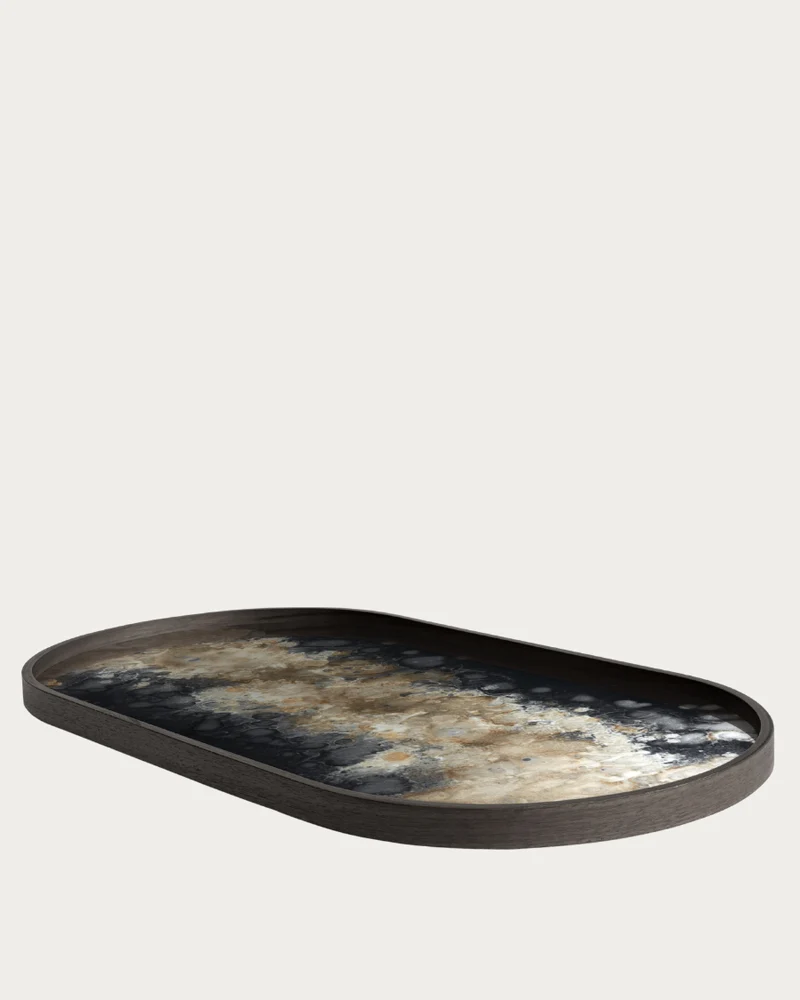 Plateau en verre CLASSICS Black Organic Oblong - 71x36