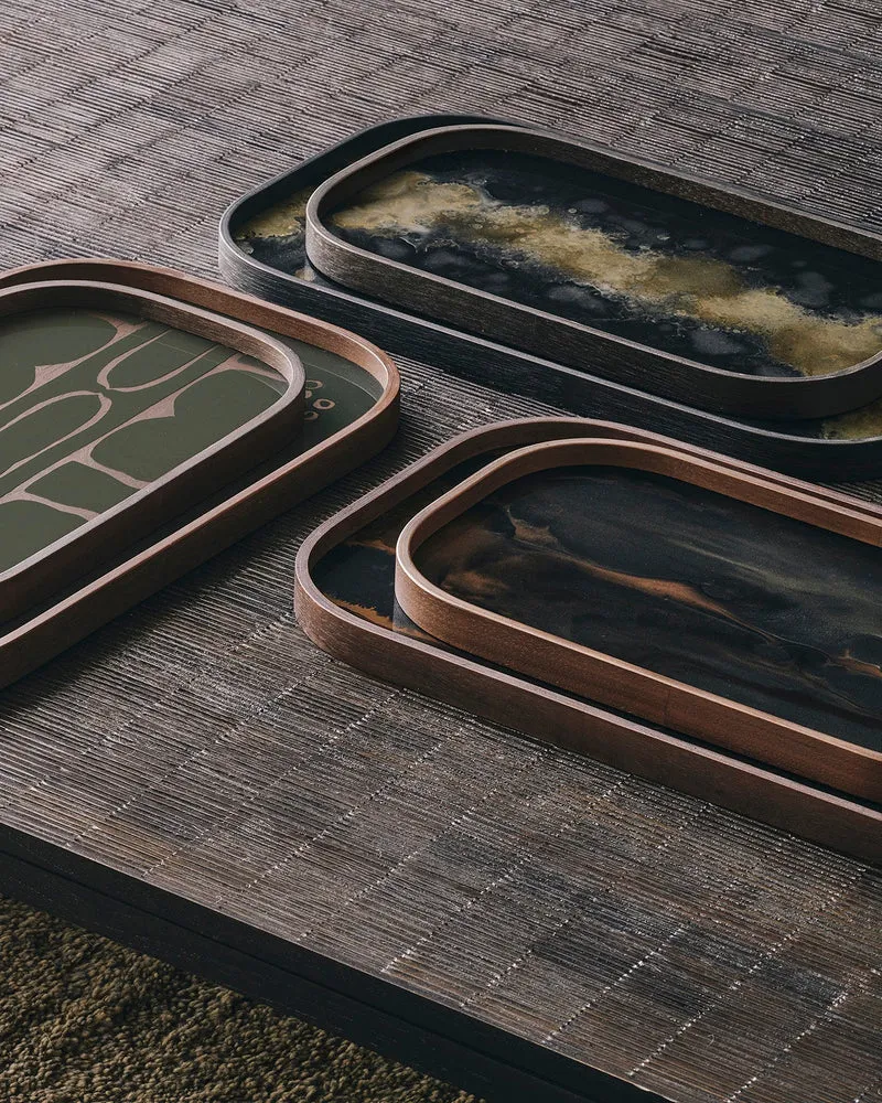 Plateau en verre CLASSICS Black Organic - 42x24