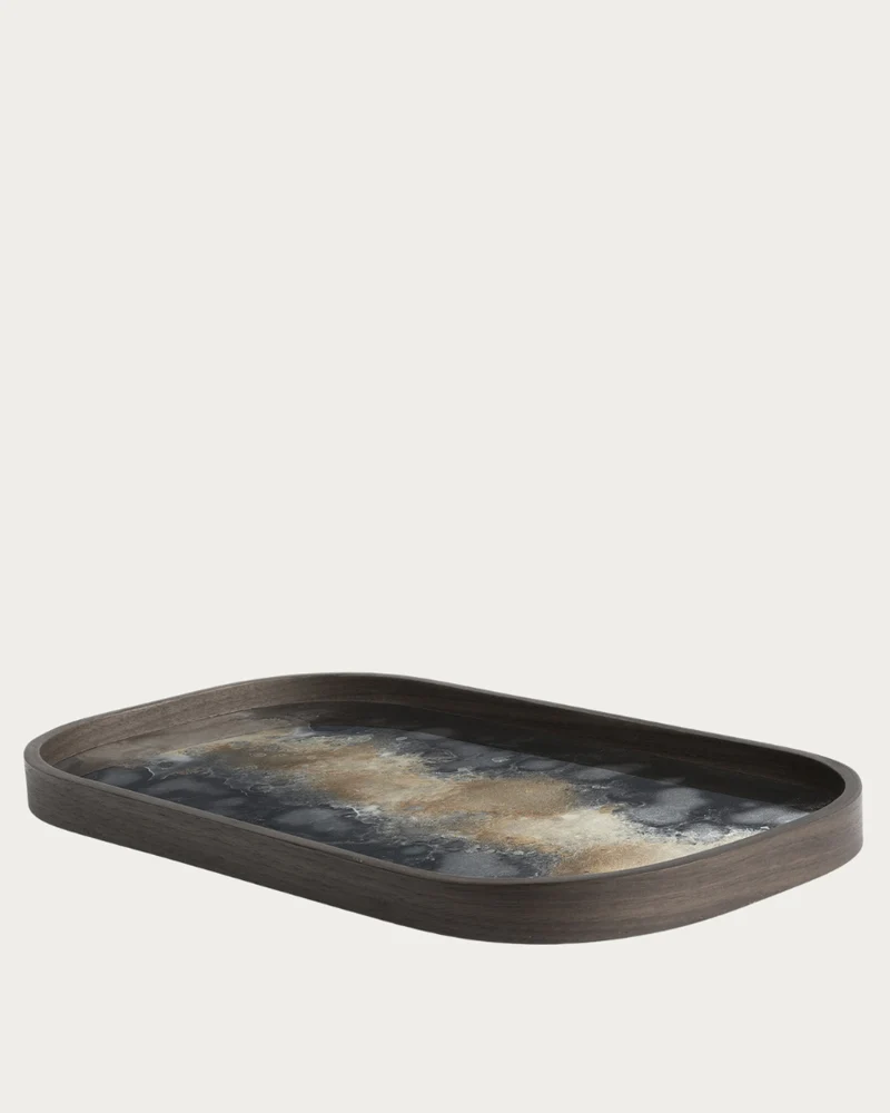 Plateau en verre CLASSICS Black Organic - 42x24
