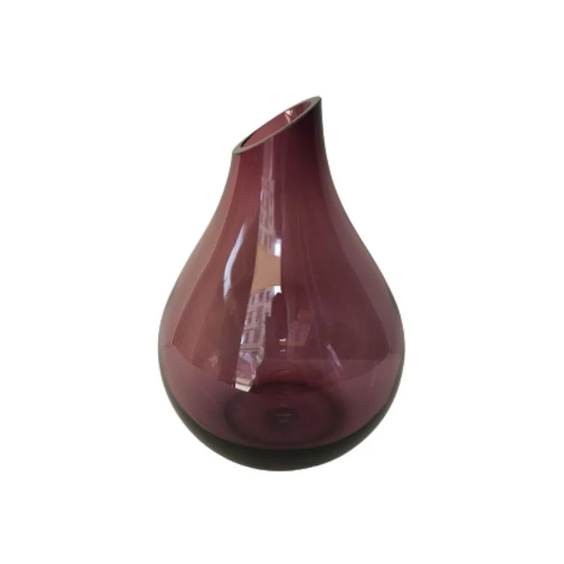 Vase en verre mauve, D12xH17CM