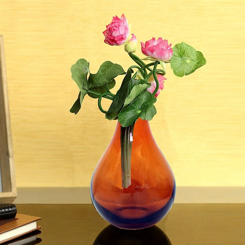 Vase en verre mauve, D12xH17CM
