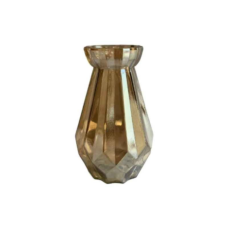 Vase en verre ambre, D6,5xH15CM