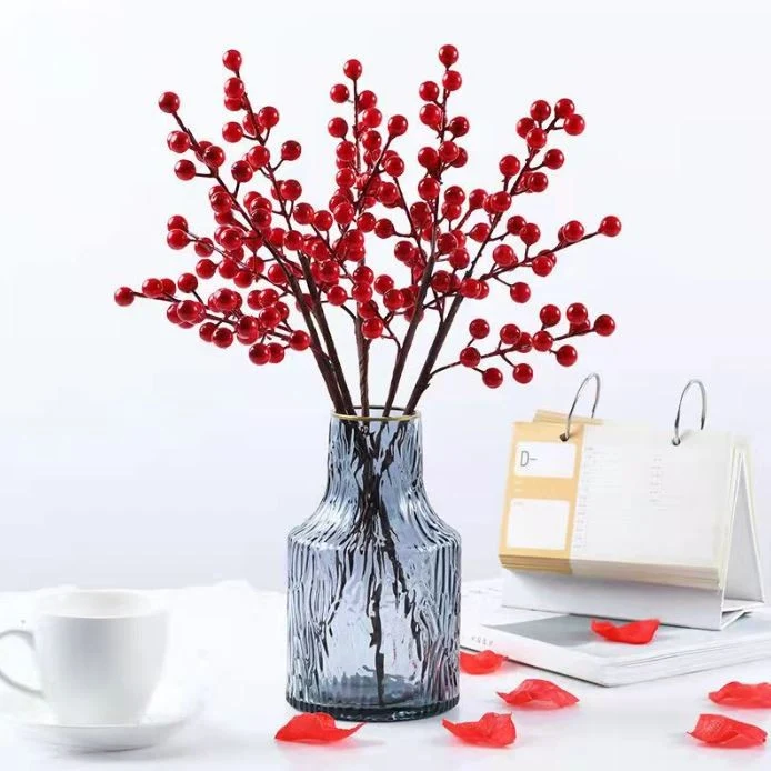 Vase en verre avec bordure doré, D13xH21CM - LIVIO