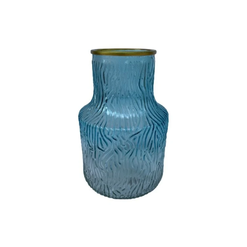 Vase en verre avec bordure doré, D13xH21CM - LIVIO