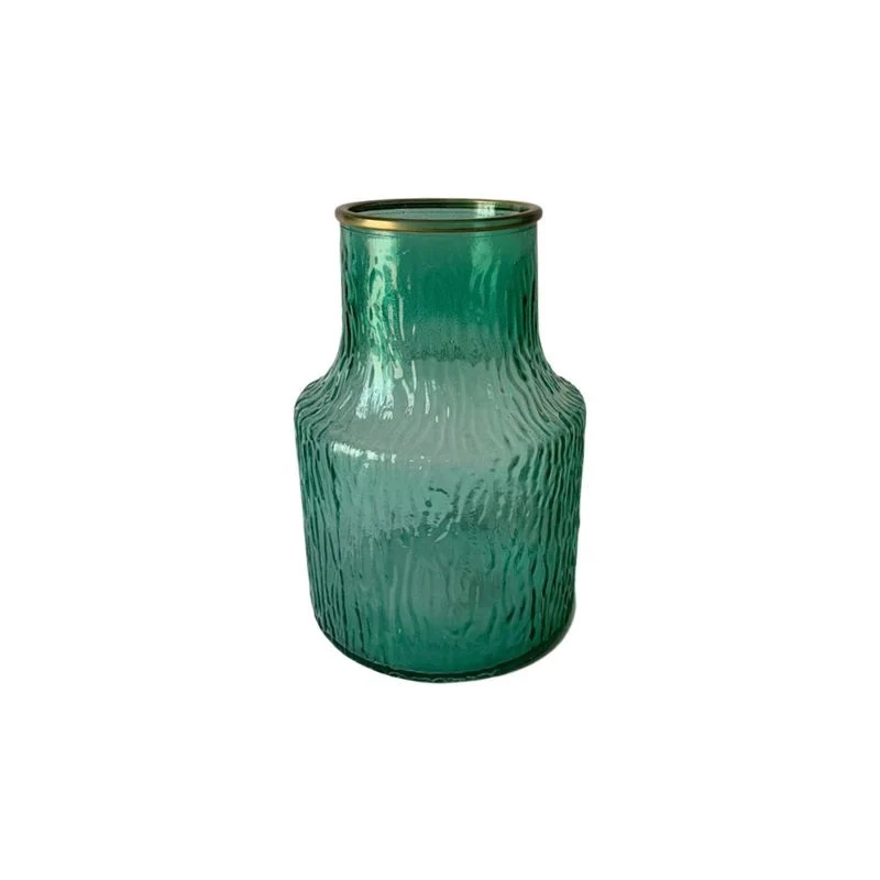 Vase en verre avec bordure doré, D13xH21CM - LIVIO