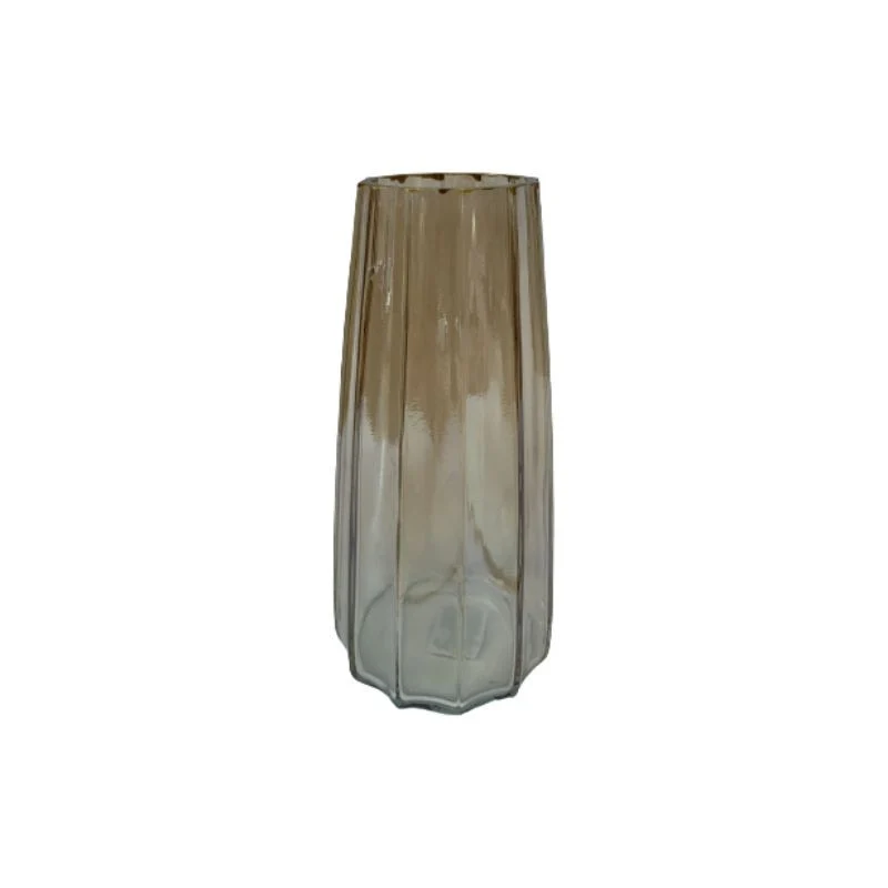Vase en verre avec bordure doré, D6,5xH21CM - KLEA
