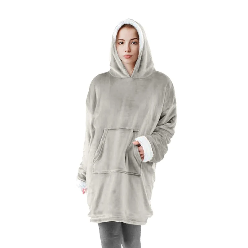 Plaid poncho adulte en fourrure double face, 90x75 CM
