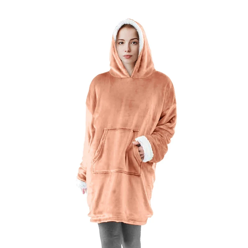 Plaid poncho adulte en fourrure double face, 90x75 CM