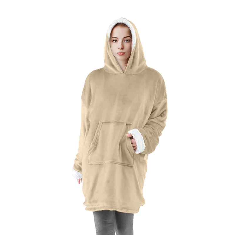 Plaid poncho adulte en fourrure double face, 90x75 CM