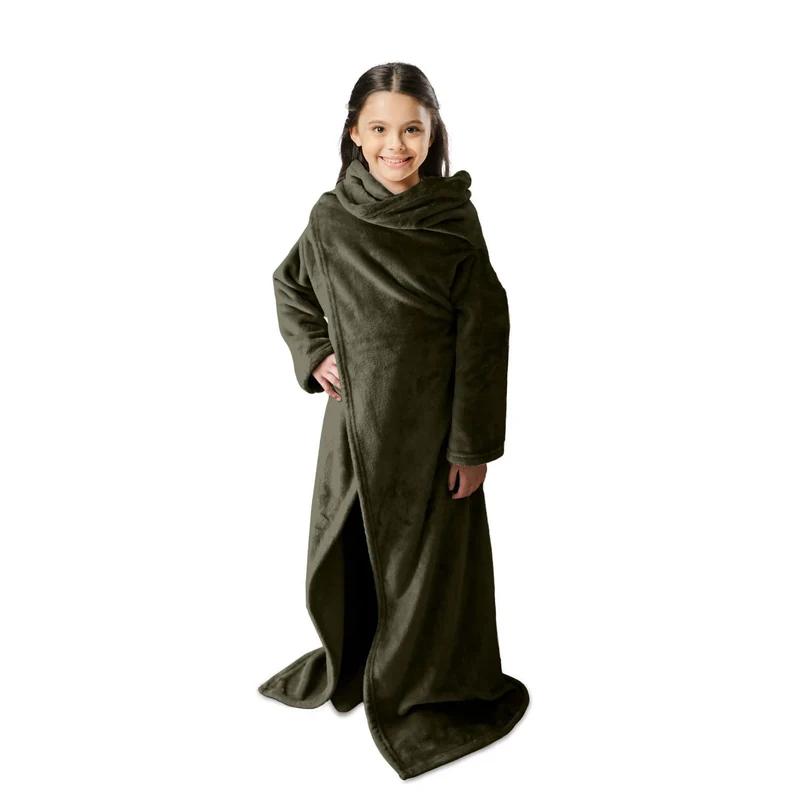 Plaid poncho adulte en fourrure double face, 90x75 CM