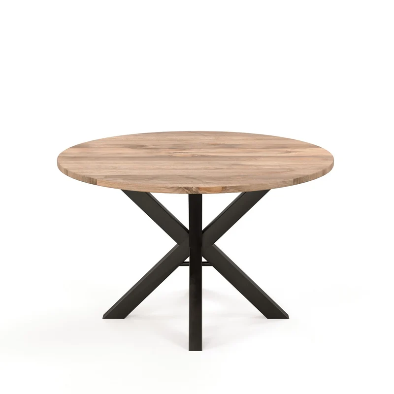 Table ronde en bois massif avec pied noir H76cm - SPRING
