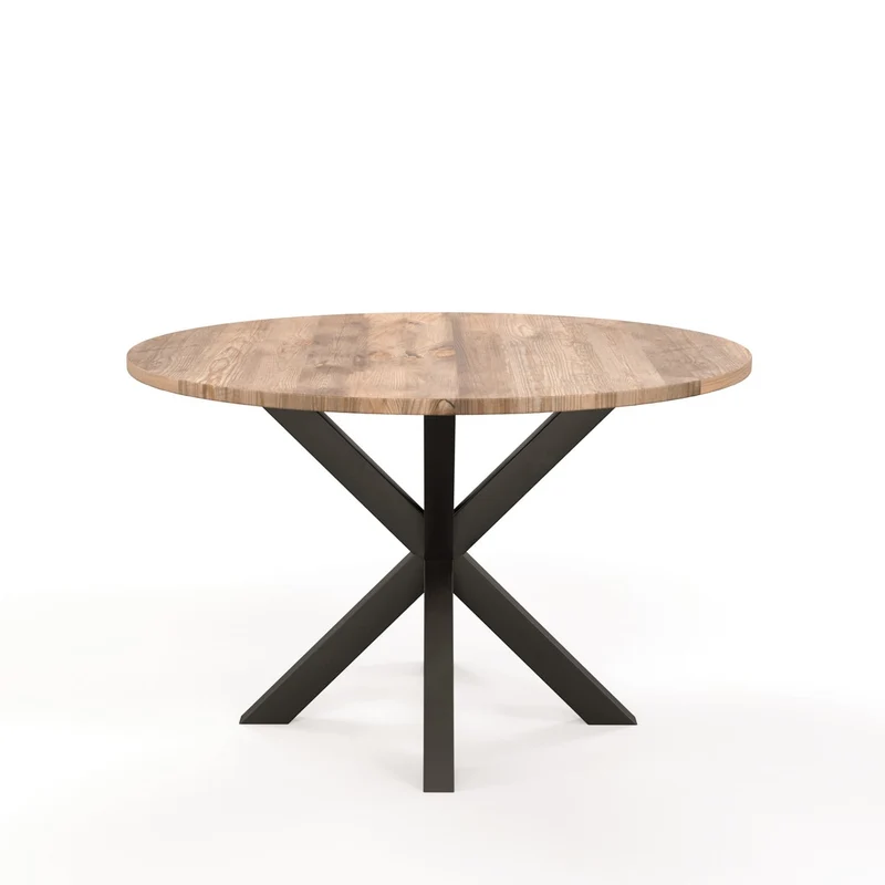 Table ronde en bois massif avec pied noir H76cm - SPRING