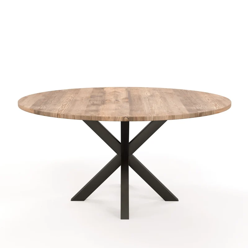 Table ronde en bois massif avec pied noir H76cm - SPRING