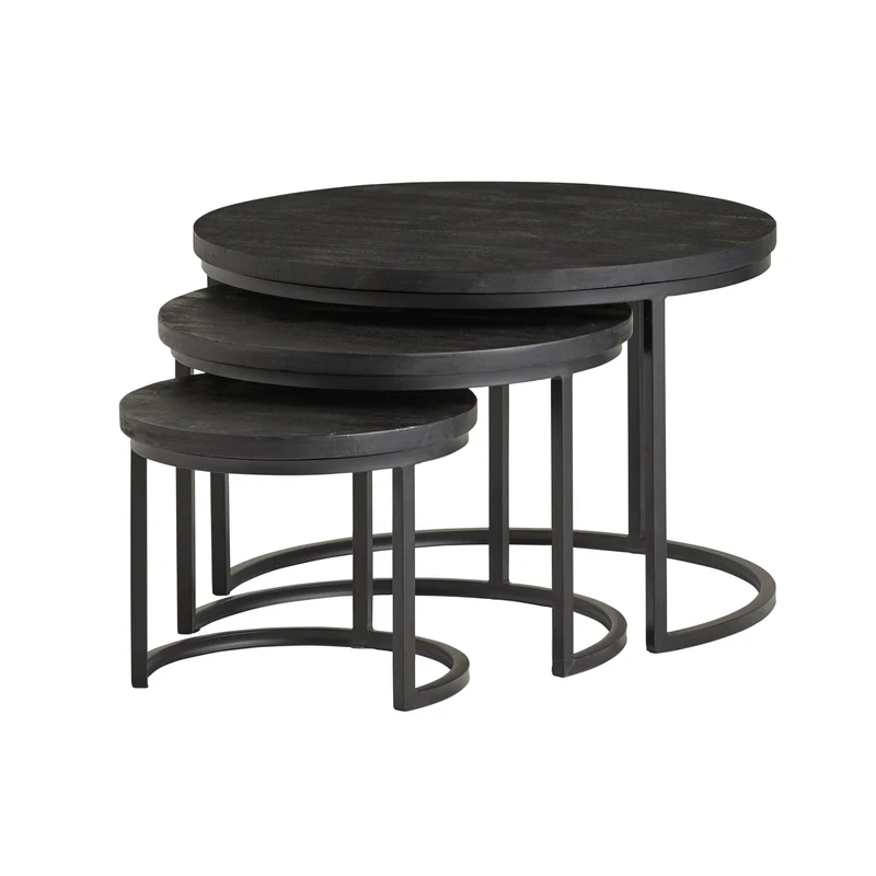 Set de 3 Tables basses en bois massif - DOLCE