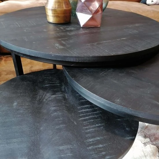 Set de 3 Tables basses en bois massif - DOLCE