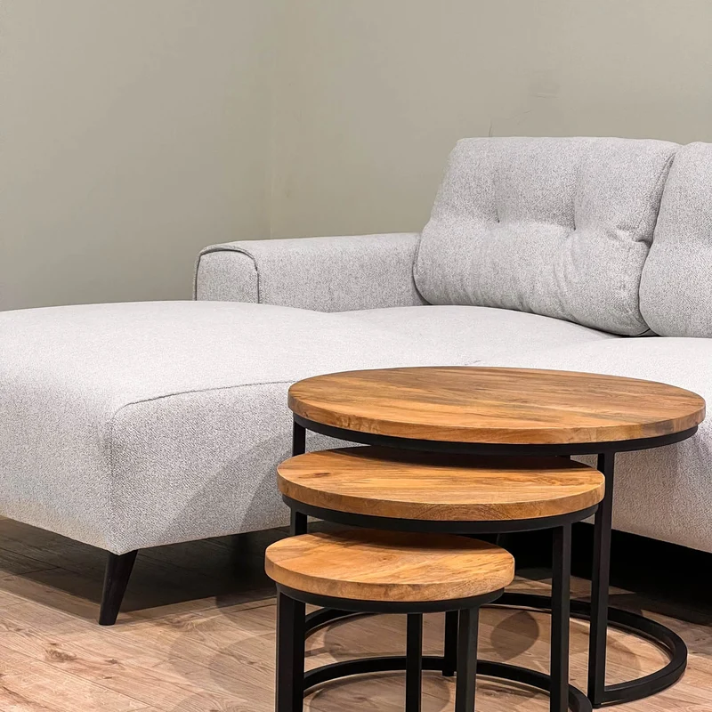 Set de 3 Tables basses en bois massif - DOLCE