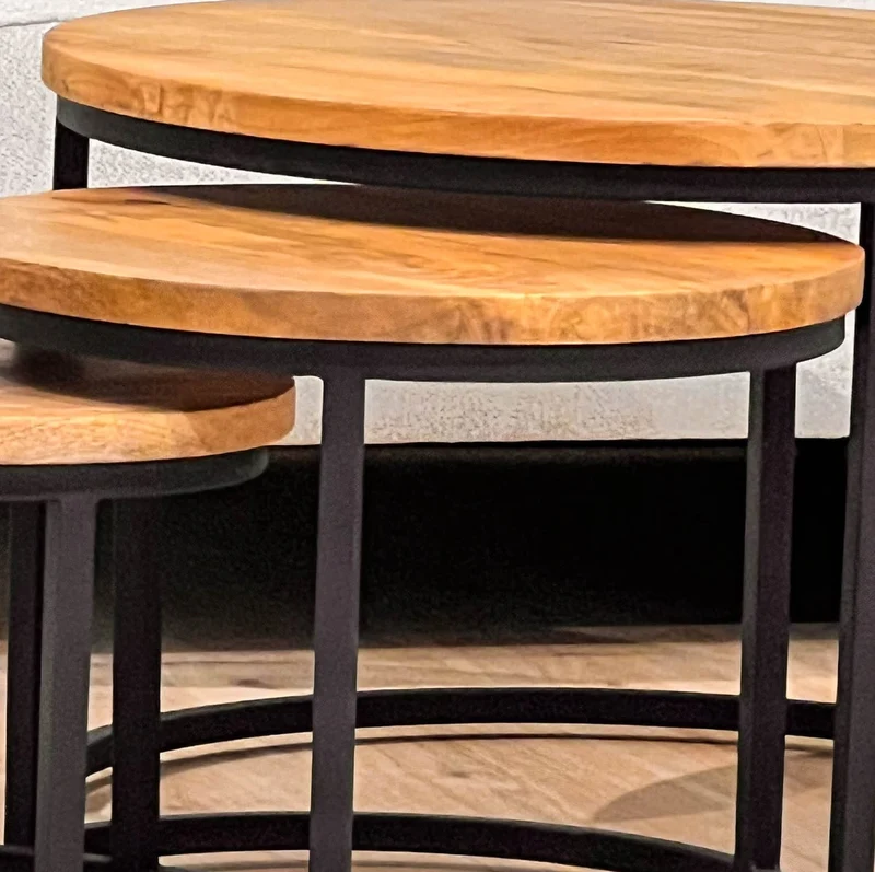 Set de 3 Tables basses en bois massif - DOLCE