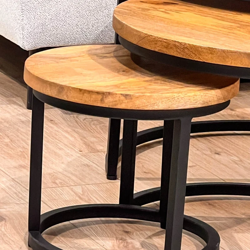 Set de 3 Tables basses en bois massif - DOLCE