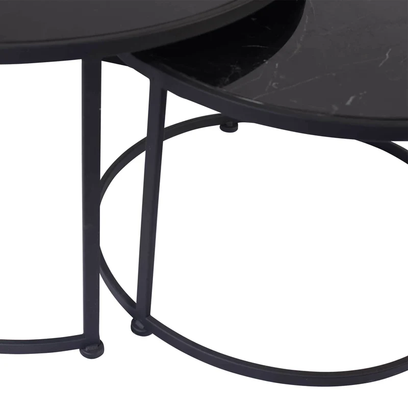 Set 2 tables basses , plateau en vrai marbre - Slawek