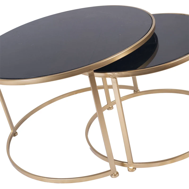 Set 2 tables basses , plateau en vrai marbre - Slawek