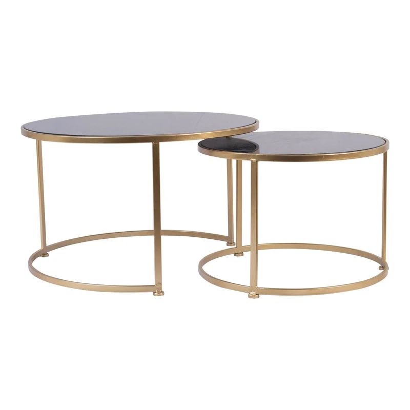 Set 2 tables basses , plateau en vrai marbre - Slawek