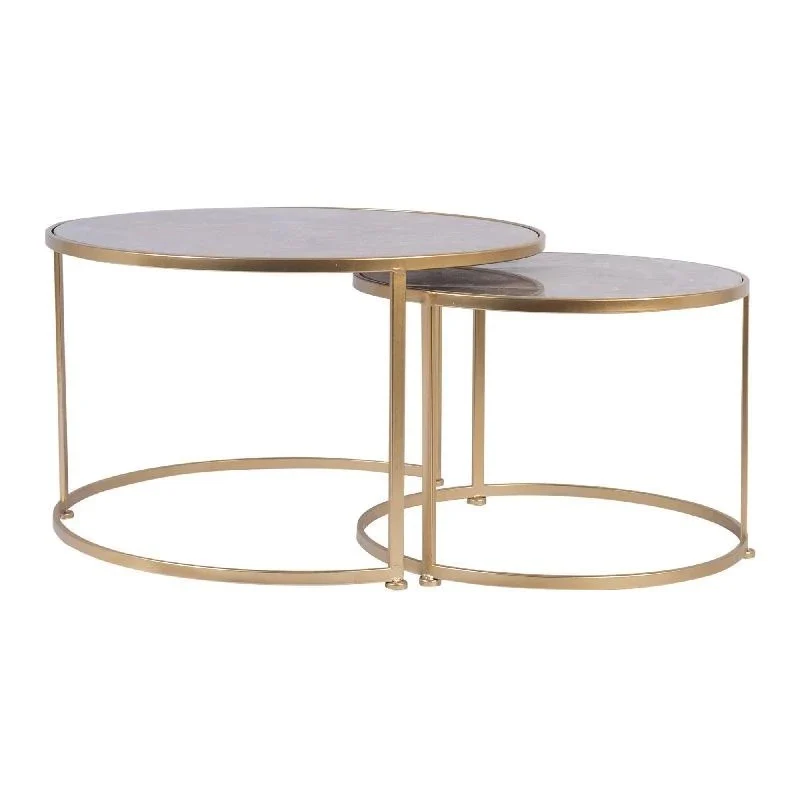 Set 2 tables basses , plateau en vrai marbre - Slawek