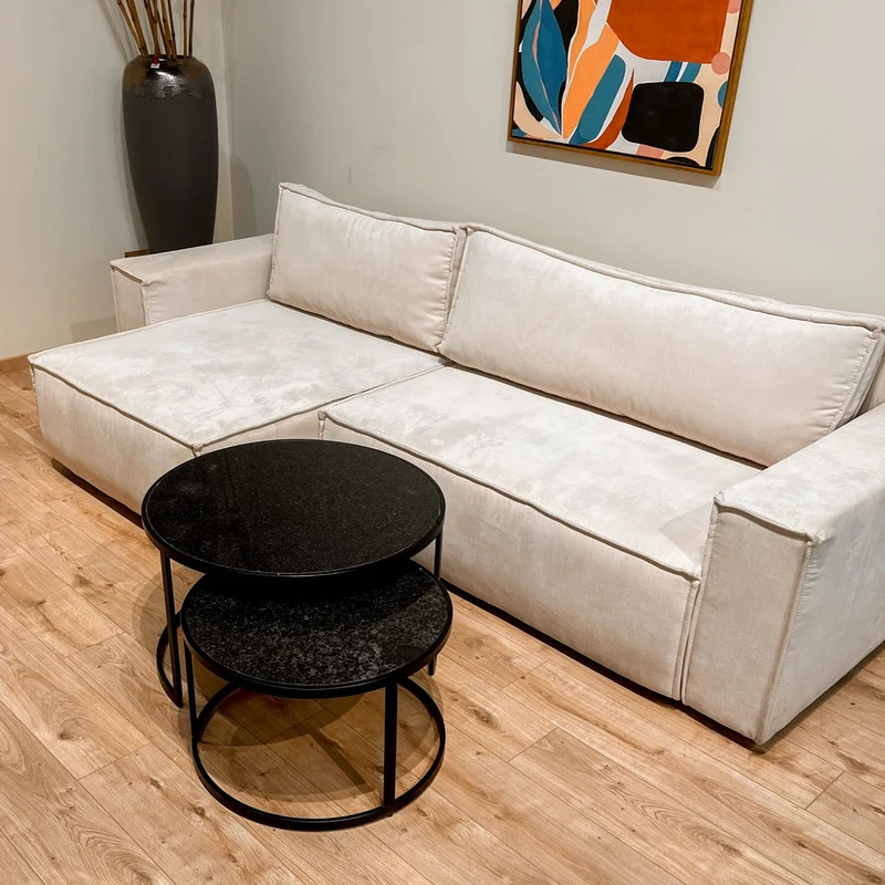 Set 2 tables basses , plateau en vrai marbre - Slawek
