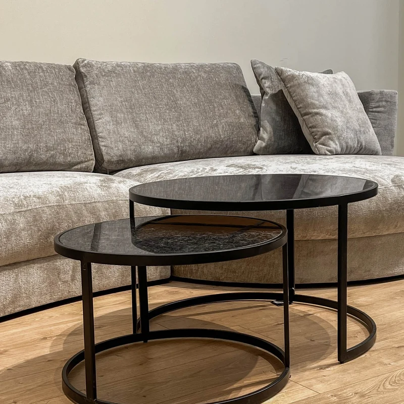 Set 2 tables basses , plateau en vrai marbre - Slawek