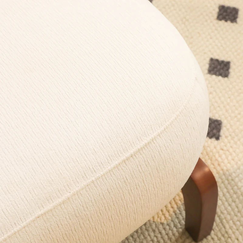 Fauteuil moderne blanc revêtement en tissu doux et pieds en bois massif FLOATING CHERRY LINE
