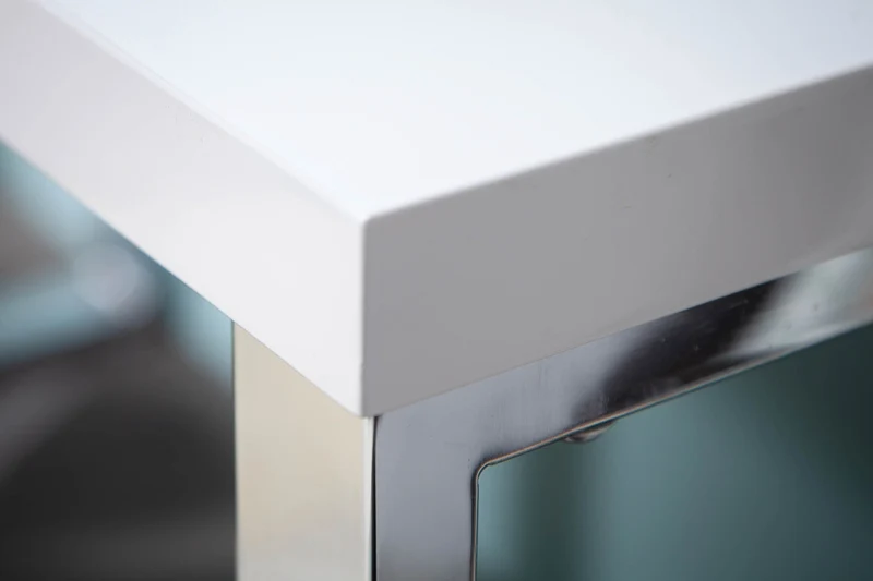 Bureau moderne WHITE DESK Table de bureau blanc brillant 160 cm