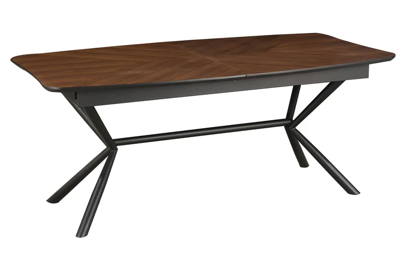 Table à manger extensible GRANDEZZA 180-270cm noyer naturel métal noir
