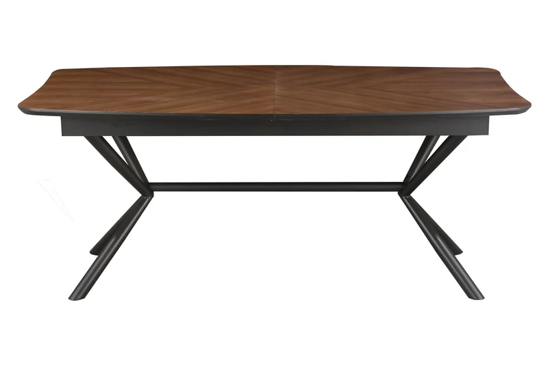 Table à manger extensible GRANDEZZA 180-270cm noyer naturel métal noir