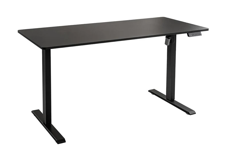 Bureau réglable en hauteur BLACK DESK 140cm structure métal noir anthracite