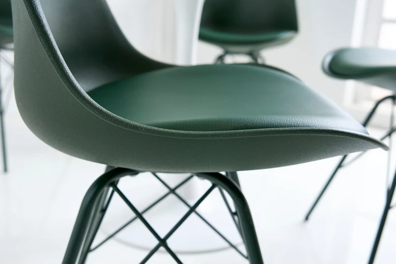 Lot de 2x chaises rétro SCANDINAVIA MEISTERSTÜCK vert foncé
