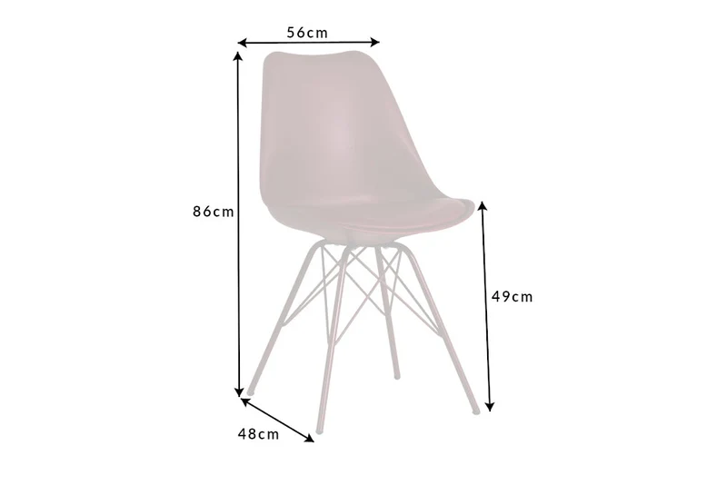 Lot de 2x chaises rétro SCANDINAVIA MEISTERSTÜCK rouge