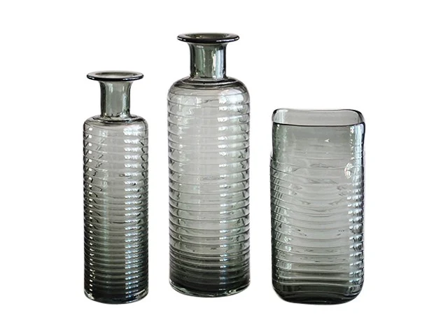 Vase en verre, 10,5x10,5xH39 cm - JAZ