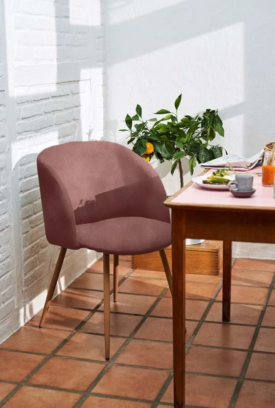 Chaise en velours, 55,5x60xH83 cm - YPOS