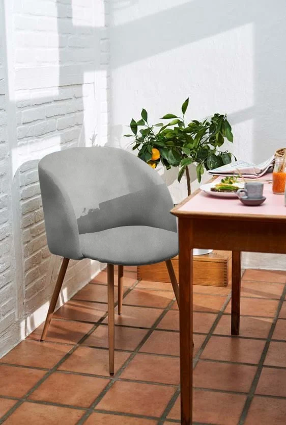 Chaise en velours, 55,5x60xH83 cm - YPOS