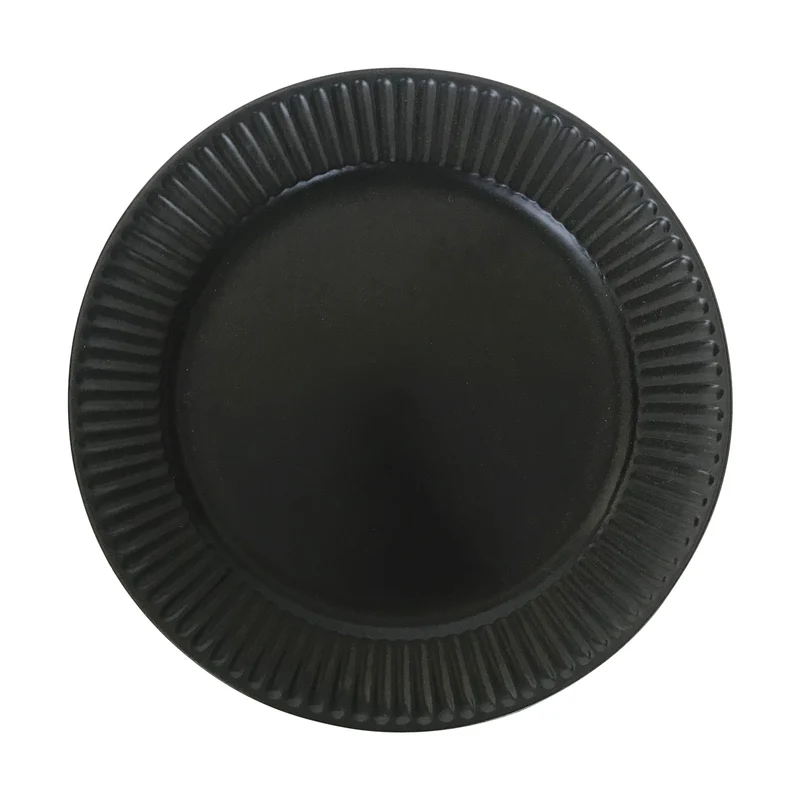 Assiette dessert en céramique à motifs noirs, D18CM - SILAS