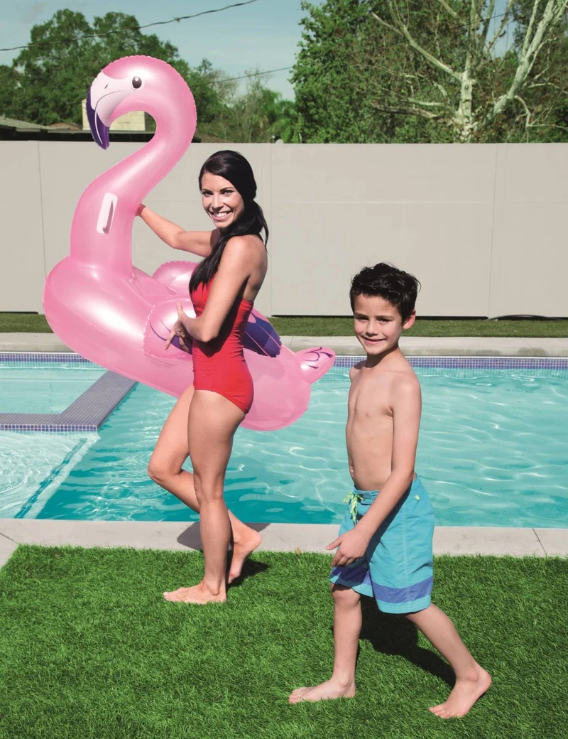 Flamant rose gonflable 127x127 cm