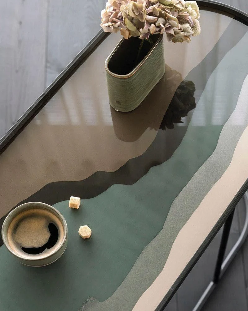Plateau en verre WABI SABI Graphite Oblong - 71x36