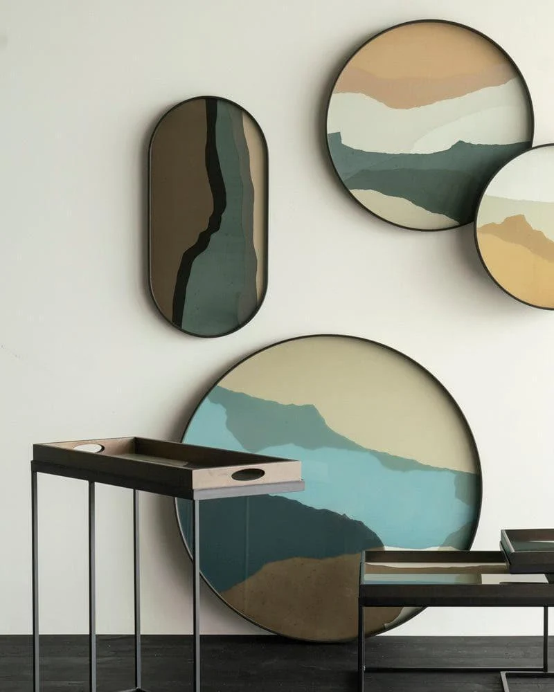 Plateau en verre WABI SABI Graphite Oblong - 71x36