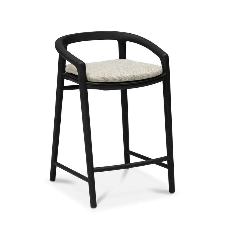 Chaises de bar SOLID Teak Nero - H61