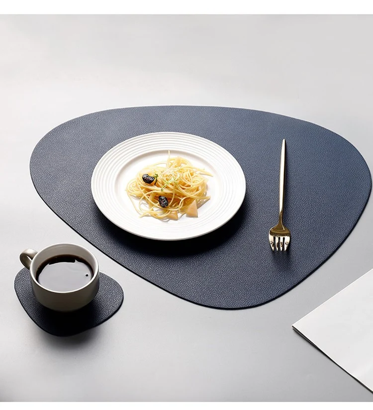 Set de table galet forme de pierre en cuir pu