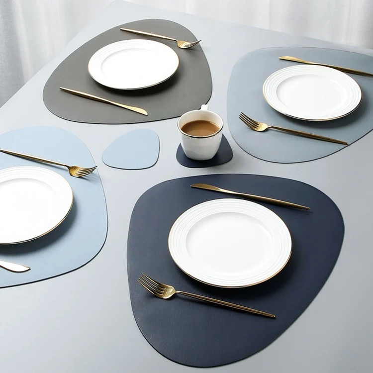 Set de table galet forme de pierre en cuir pu