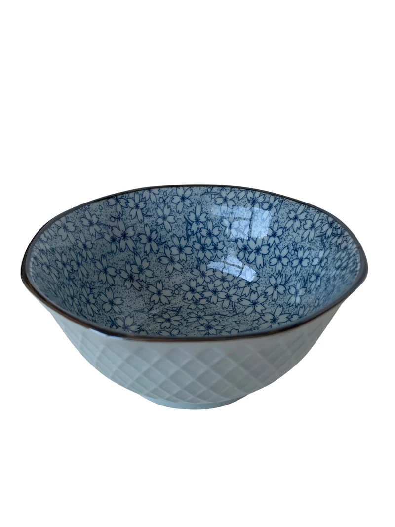 Bol en céramique blanc à motif bleu, D13CM - YACHIYO