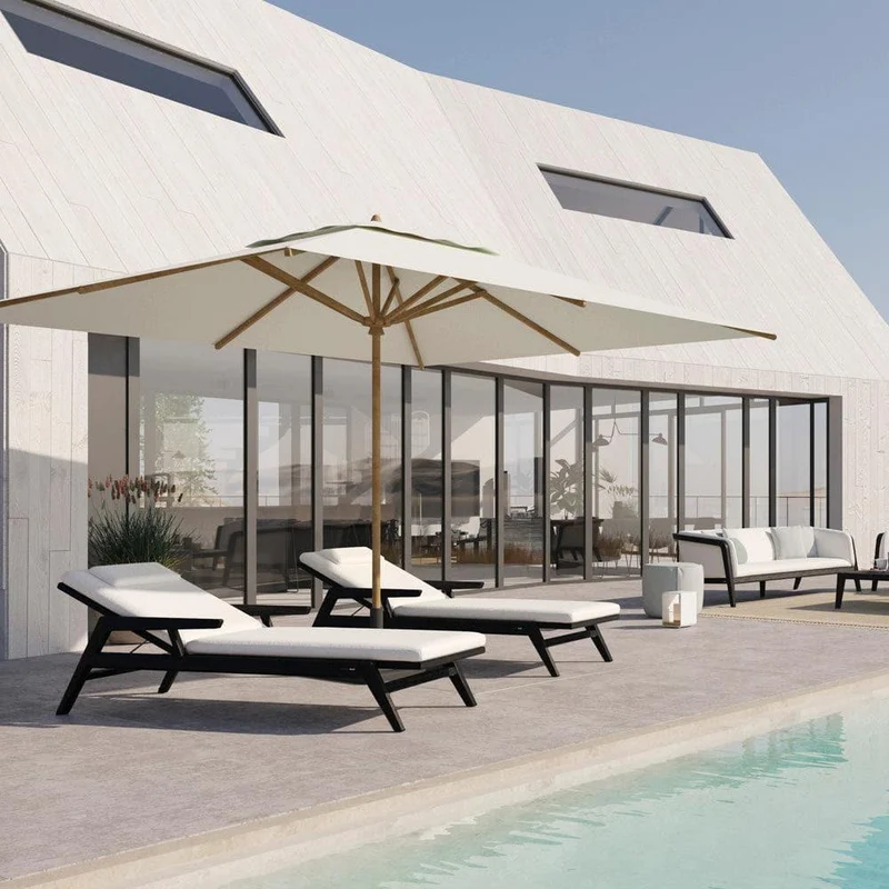 Chaise longue de jardin FLOWS teck