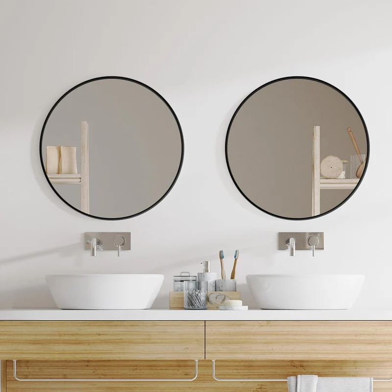 Miroir rond LUCAS métal D80x1,5 cm