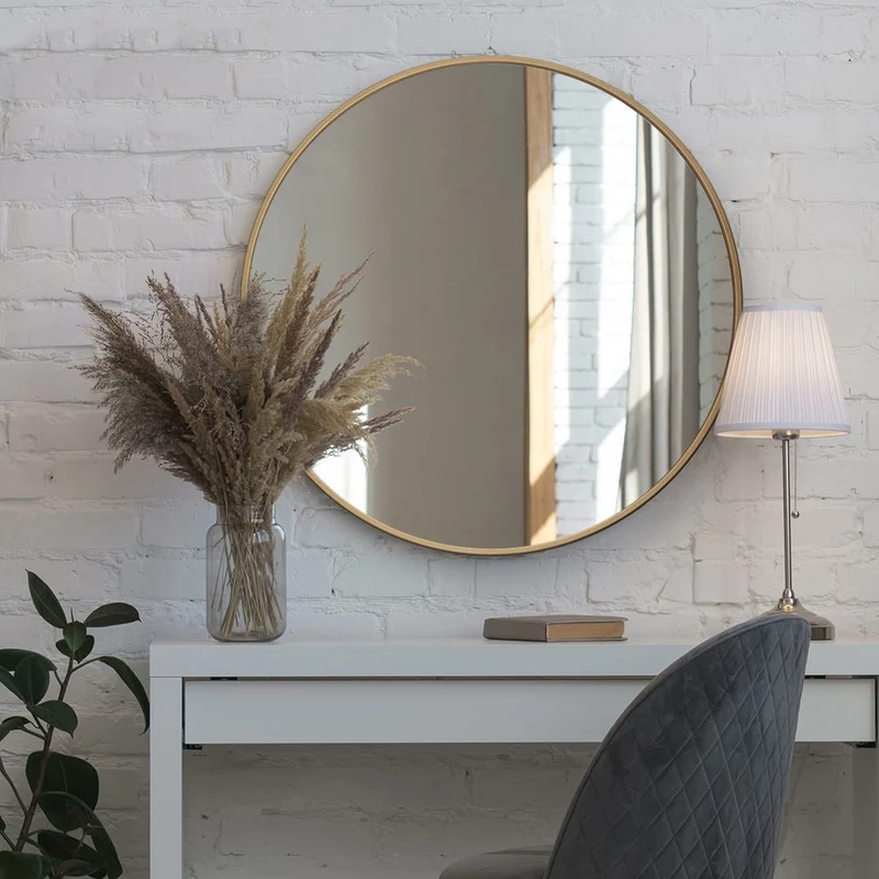 Miroir rond LUCAS métal D80x1,5 cm