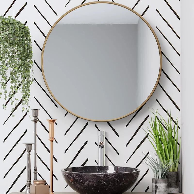 Miroir rond LUCAS métal D80x1,5 cm